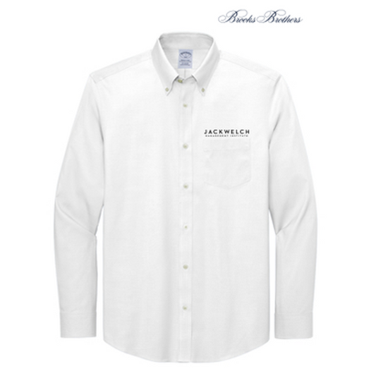 NEW JWMI - Brooks Brothers® Wrinkle-Free Stretch Pinpoint Shirt - White