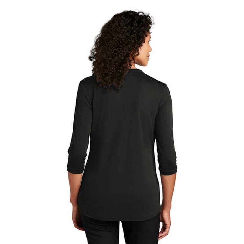 NEW JWMI - Port Authority ® Ladies UV Choice Pique Henley - Black