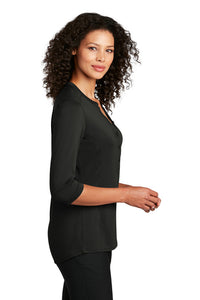 NEW JWMI - Port Authority ® Ladies UV Choice Pique Henley - Black