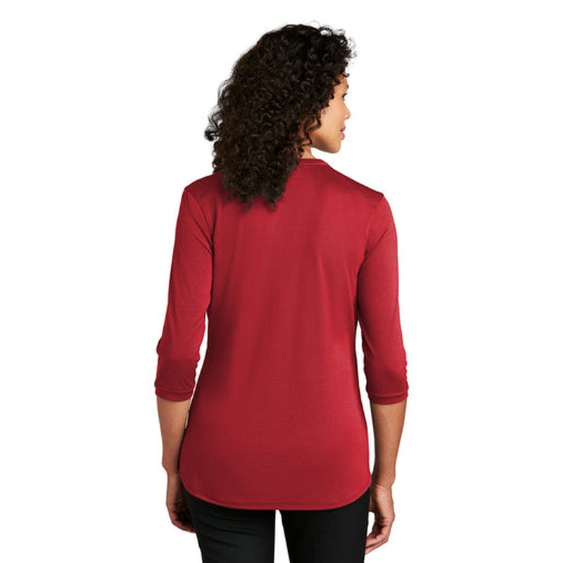 NEW JWMI - Port Authority ® Ladies UV Choice Pique Henley - Rich Red