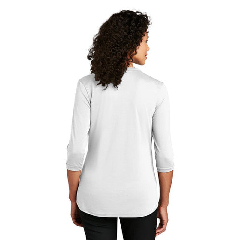 NEW JWMI - Port Authority ® Ladies UV Choice Pique Henley - White