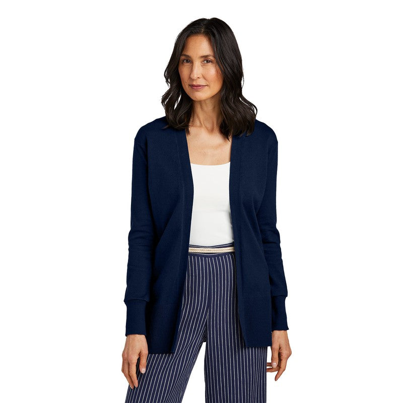 STRAYER Brooks Brothers® Women’s Cotton Stretch Long Cardigan Sweater - Deep Black