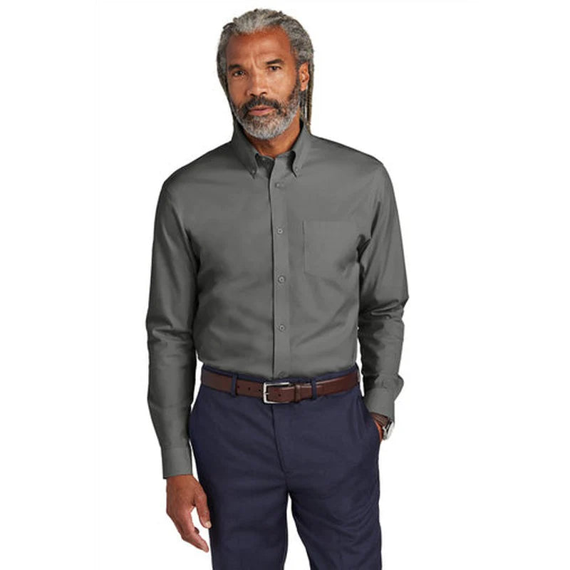 JWMI - Brooks Brothers® Wrinkle-Free Stretch Pinpoint Shirt - Deep Black