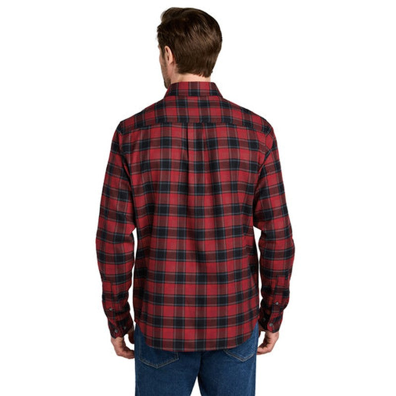 STRAYER - Eddie Bauer® Long Sleeve Favorite Flannel Plaid Shirt - Red Highland Plaid