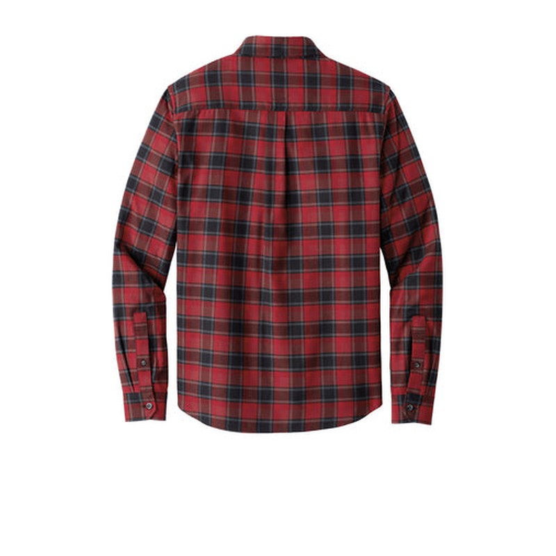 STRAYER - Eddie Bauer® Long Sleeve Favorite Flannel Plaid Shirt - Red Highland Plaid
