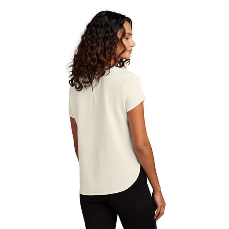 NEW JWMI - Mercer+Mettle® Women's Stretch Crepe Crew - Ivory Chiffon