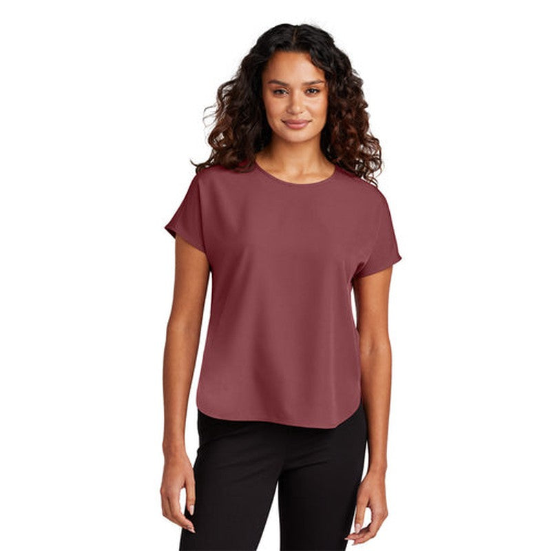 NEW JWMI - Mercer+Mettle® Women's Stretch Crepe Crew - Rosewood