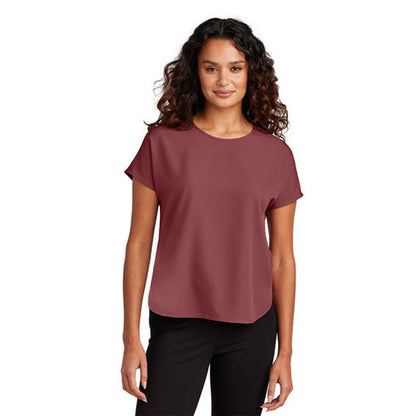 NEW JWMI - Mercer+Mettle® Women's Stretch Crepe Crew - Rosewood