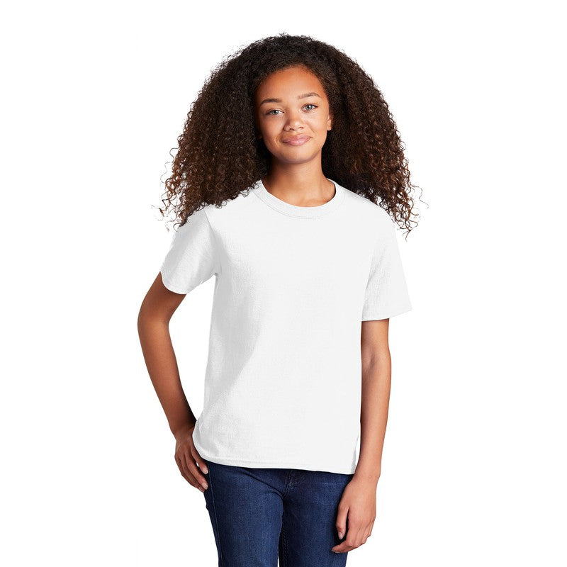 STRAYER Port & Company® Youth Core Cotton Tee - White