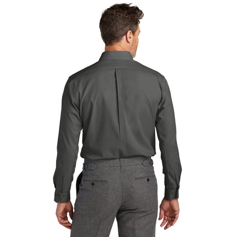 NEW STRAYER Brooks Brothers® Tall Wrinkle-Free Stretch Nailhead Shirt - Deep Black