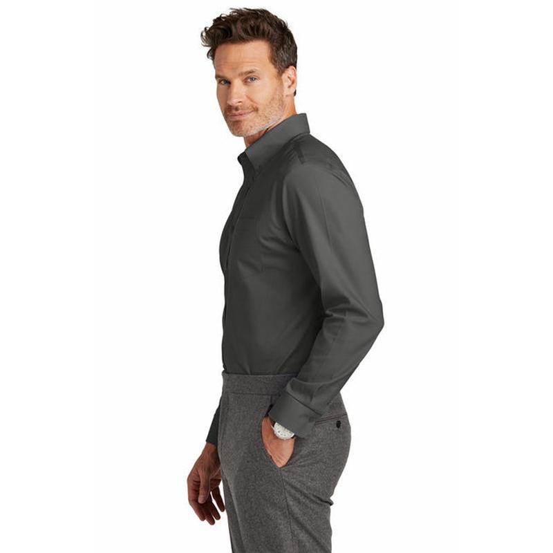 NEW STRAYER Brooks Brothers® Tall Wrinkle-Free Stretch Nailhead Shirt - Deep Black