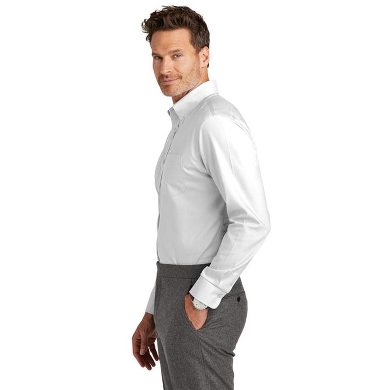 NEW STRAYER Brooks Brothers® Tall Wrinkle-Free Stretch Nailhead Shirt - White