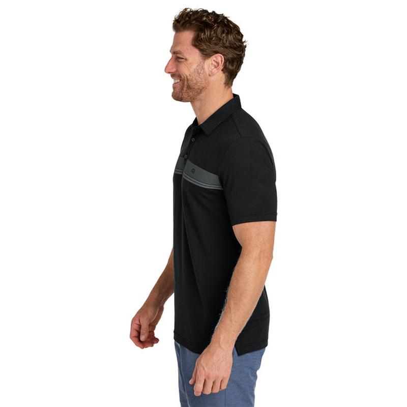 NEW STRAYER TravisMathew Glenview Stripe Polo - Black