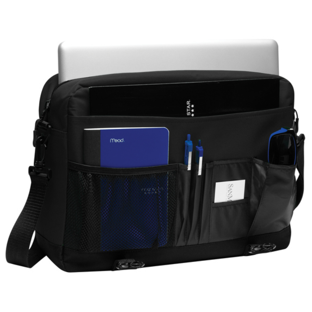 STRAYER Port Authority® Messenger Briefcase - Black