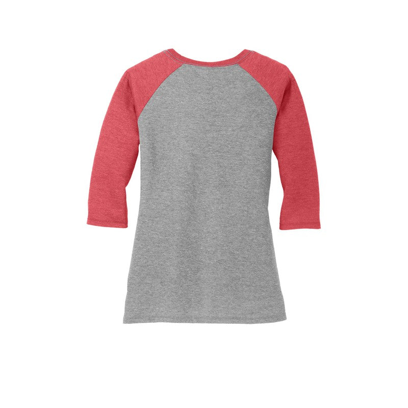 STRAYER District ® Women’s Perfect Tri ® 3/4-Sleeve Raglan - Red Frost/ Grey Frost