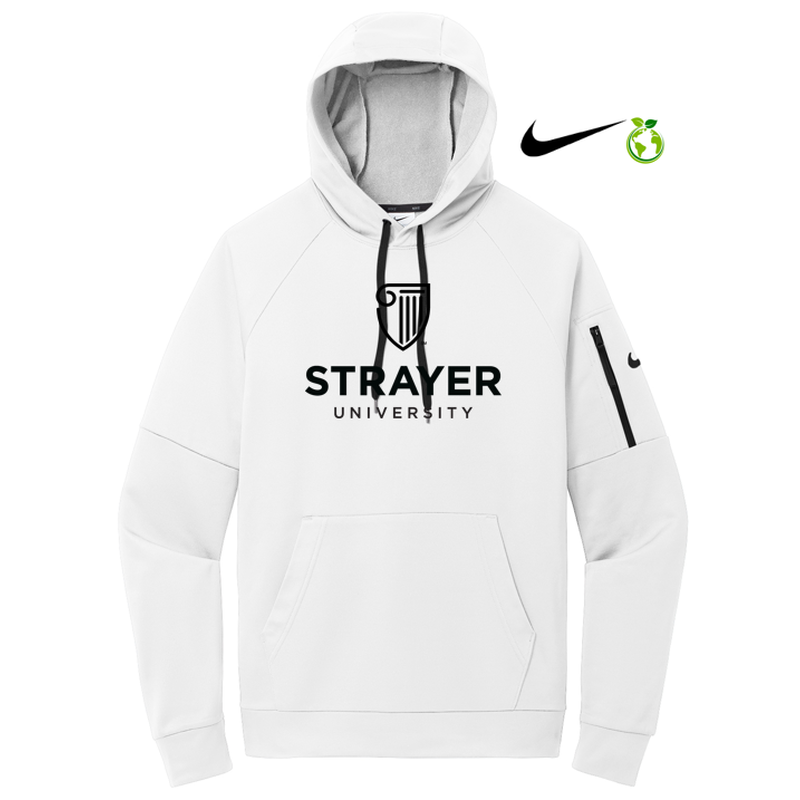 STRAYER Nike Therma-FIT Pocket Pullover Fleece Hoodie - WHITE