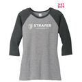 STRAYER District ® Women’s Perfect Tri ® 3/4-Sleeve Raglan - Black Frost/ Grey Frost