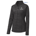 STRAYER Sport-Tek ® Ladies Sport-Wick ® Stretch Reflective Heather 1/2-Zip Pullover - Black