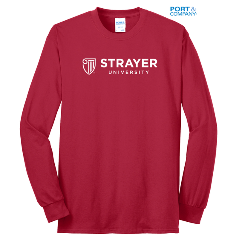 STRAYER Port & Company® - Long Sleeve Core Blend Tee-RED