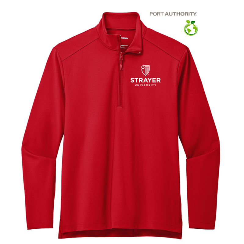 STRAYER Port Authority® C-FREE® Double Knit 1/4-Zip - Rich Red