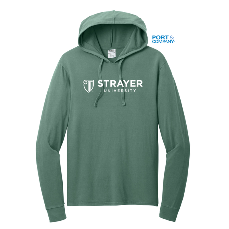 STRAYER Port & Company® Beach Wash® Garment-Dyed Pullover Hooded Tee - Nordic Green