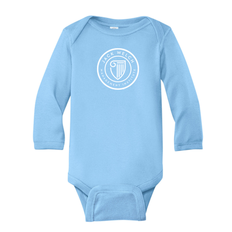 JWMI Rabbit Skins™ Infant Long Sleeve Baby Rib Bodysuit- Light Blue