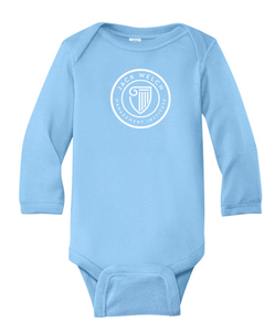 JWMI Rabbit Skins™ Infant Long Sleeve Baby Rib Bodysuit- Light Blue