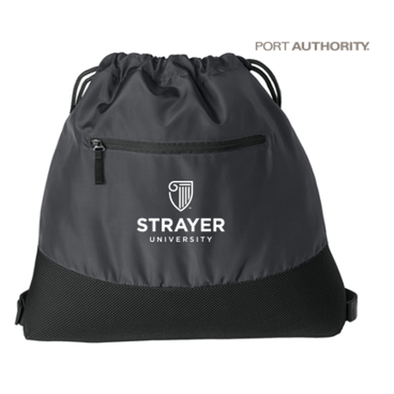 NEW Strayer Port Authority® Agility Mesh Pocket Cinch - IRON GREY