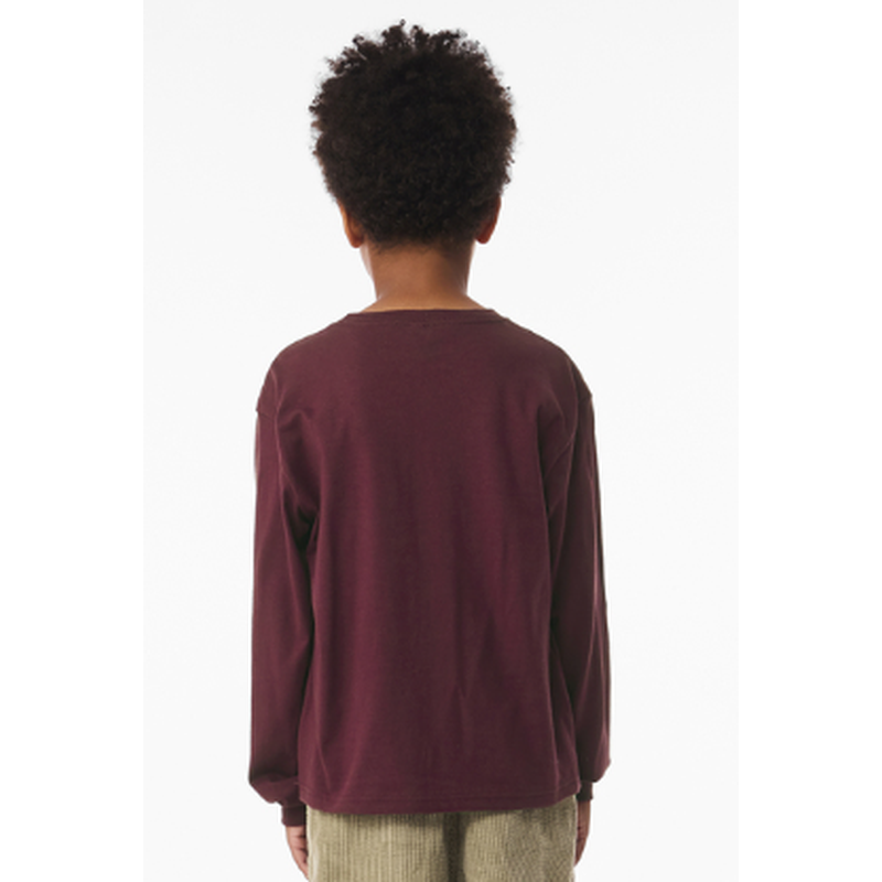 NEW Strayer BELLA+CANVAS® Youth 6-Ounce Heavyweight Long Sleeve Tee - Maroon