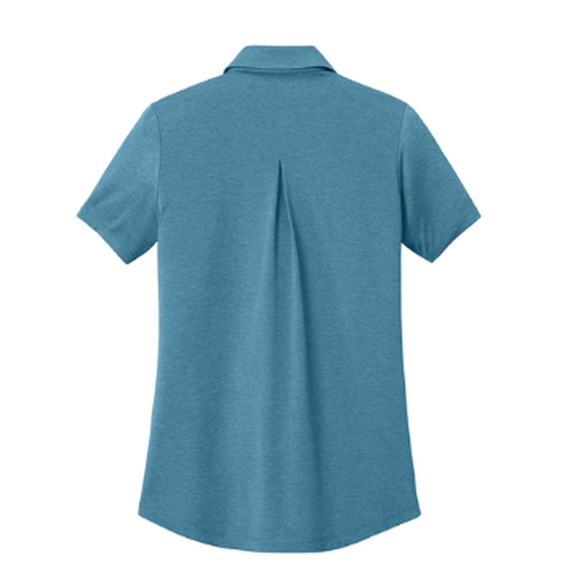 NEW STRAYER Mercer+Mettle® Women’s Recharge Jersey Polo - Harbor Blue Heather