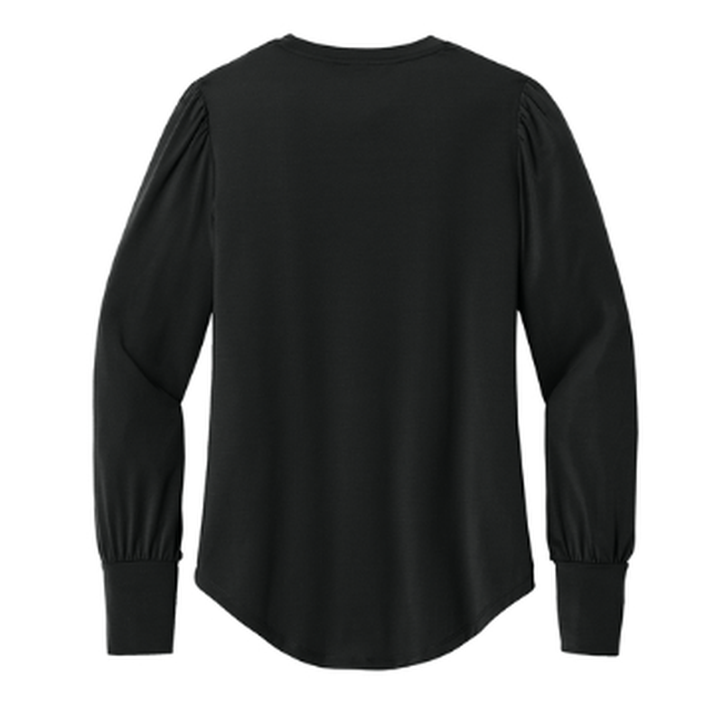 NEW STRAYER Mercer+Mettle® Women’s Stretch Jersey Long Sleeve Blouson Top - Deep Black