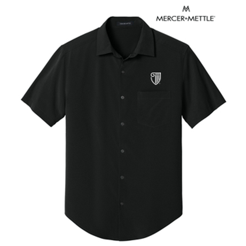 NEW STRAYER Mercer+Mettle® Short Sleeve UV Capital Tech Shirt (1.5-in logo) - Deep Black