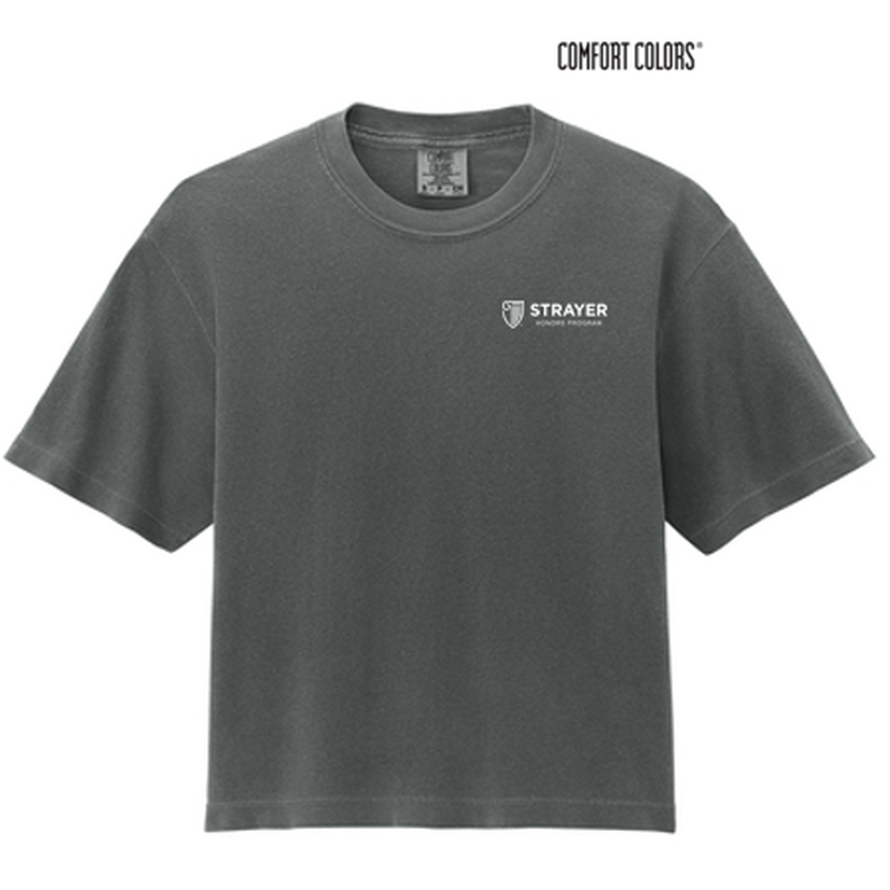 STRAYER HONORS Comfort Colors® Women’s Heavyweight Boxy Tee (4-in logo) - Pepper