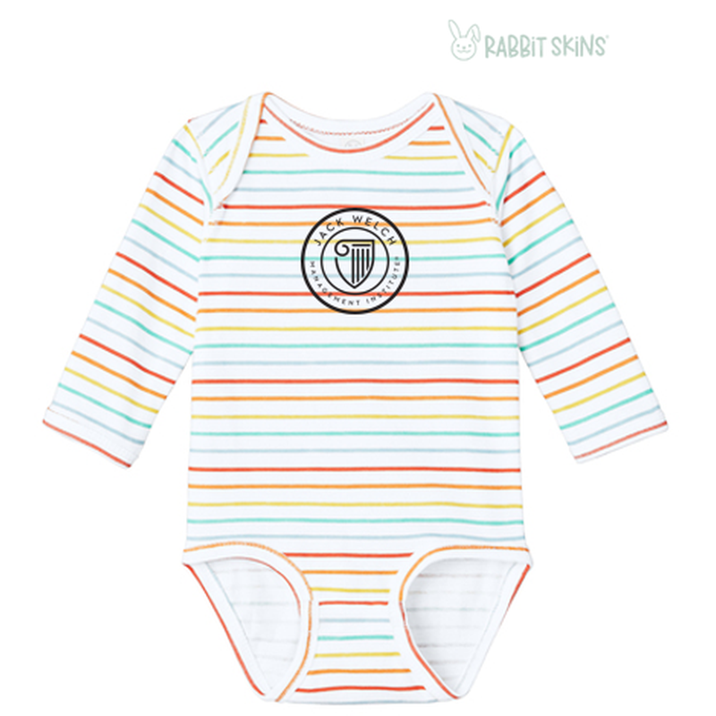 JWMI Rabbit Skins™ Infant Long Sleeve Jersey Bodysuit - Rainbow Stripe