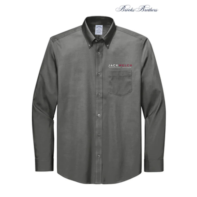JWMI - Brooks Brothers® Wrinkle-Free Stretch Pinpoint Shirt - Deep Black