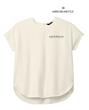 NEW JWMI - Mercer+Mettle® Women's Stretch Crepe Crew - Ivory Chiffon