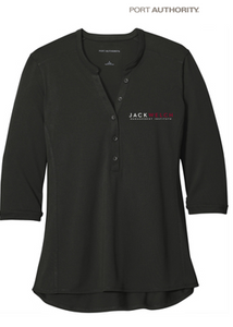 NEW JWMI - Port Authority ® Ladies UV Choice Pique Henley - Black