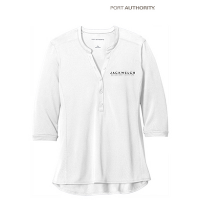 NEW JWMI - Port Authority ® Ladies UV Choice Pique Henley - White