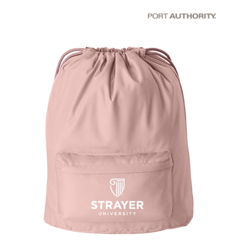 NEW Strayer Port Authority® Diamond Pocket Cinch - ROSE QUARTZ