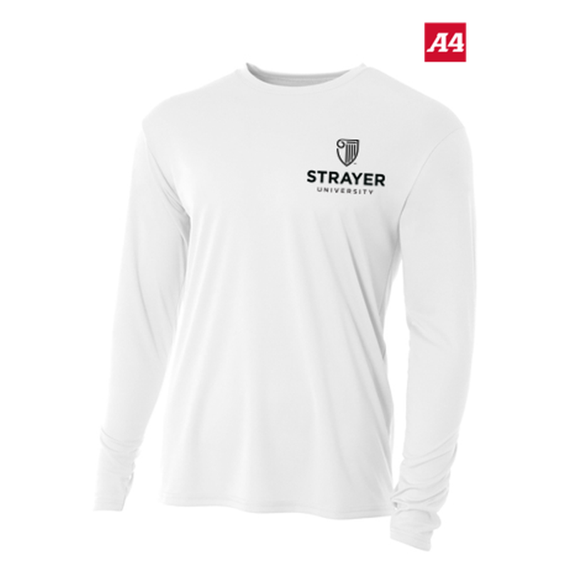 NEW Strayer A4 Cooling Performance Long Sleeve Tee - White