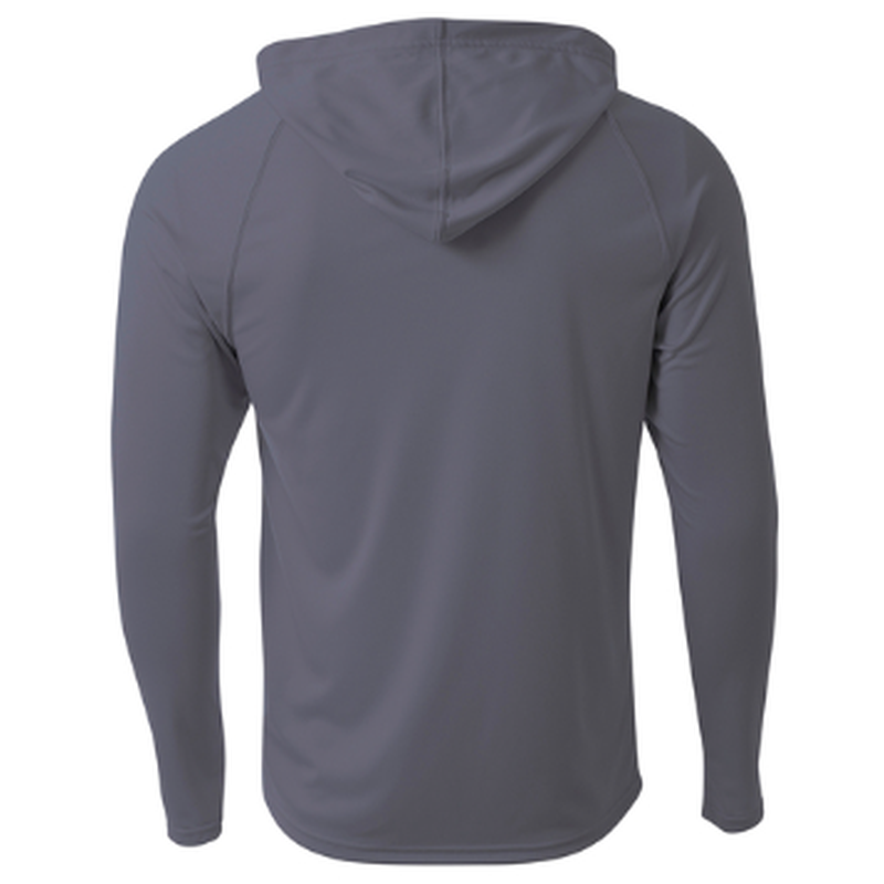 NEW Strayer A4 Cooling Performance Long Sleeve Hooded Tee - Silver