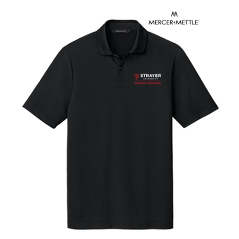 STRAYER HONORS Mercer+Mettle® Recharge Jersey Polo (4-in logo) - Deep Black