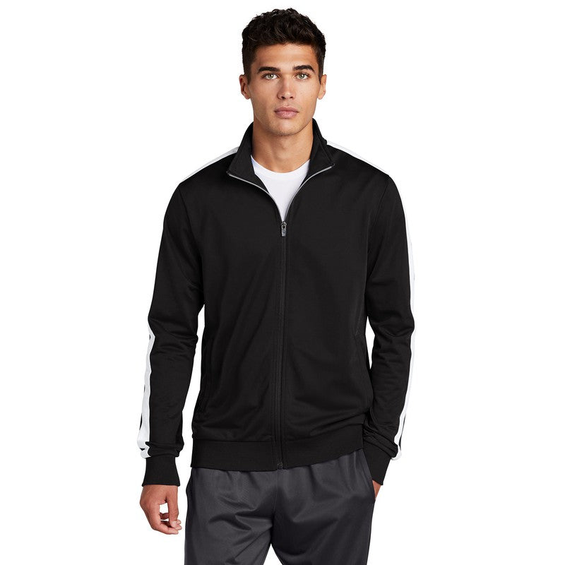 STRAYER Sport-Tek ® Tricot Track Jacket Black/ White