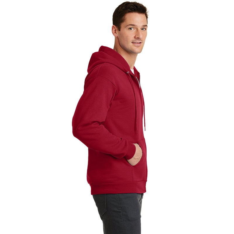 STRAYER Port & Company® Core Fleece Full-Zip Hooded Sweatshirt-RED