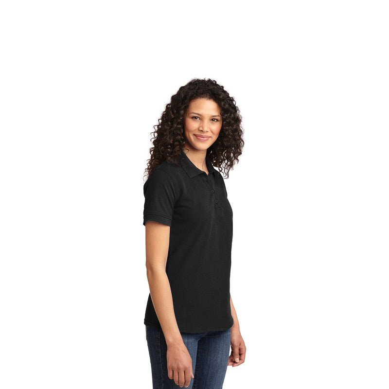 STRAYER Port & Company® Ladies Core Blend Pique Polo-Jet Black