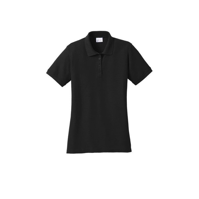 STRAYER Port & Company® Ladies Core Blend Pique Polo-Jet Black