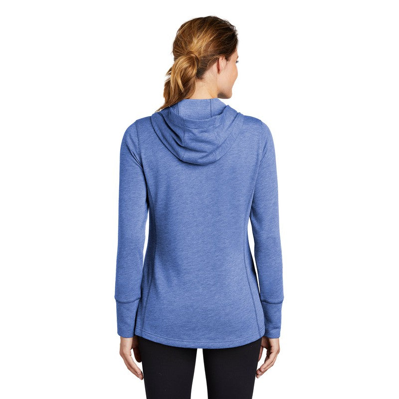 SEI - Sport-Tek Ladies PosiCharge Tri-Blend Wicking Fleece Hooded Pullover - True Royal Heather