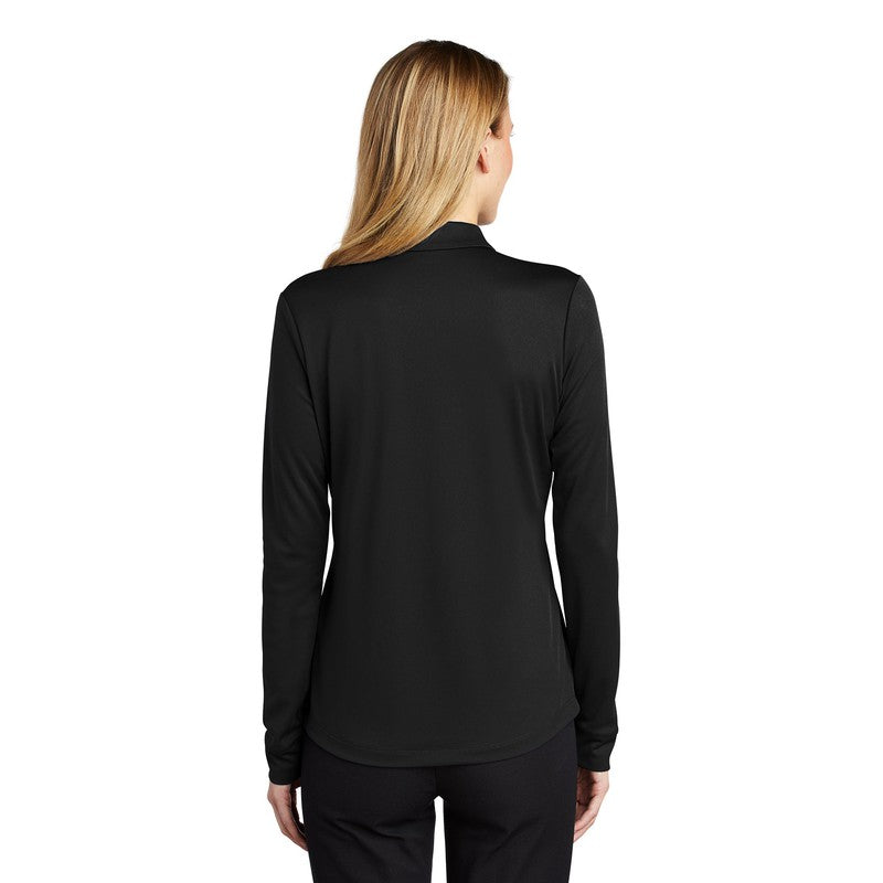 STRAYER Port Authority ® Ladies Silk Touch™ Performance Long Sleeve Polo-Black