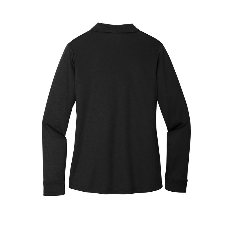 STRAYER Port Authority ® Ladies Silk Touch™ Performance Long Sleeve Polo-Black