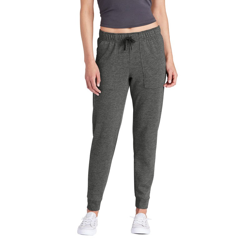STRAYER Sport-Tek ® Ladies PosiCharge ® Tri-Blend Wicking Fleece Jogger-Dark Grey Heather
